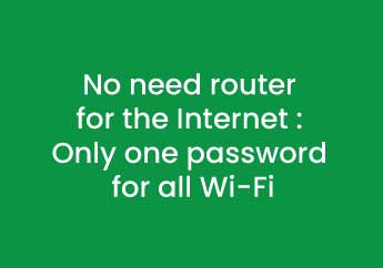 No need router for the internet only one password for all Wi-Fi